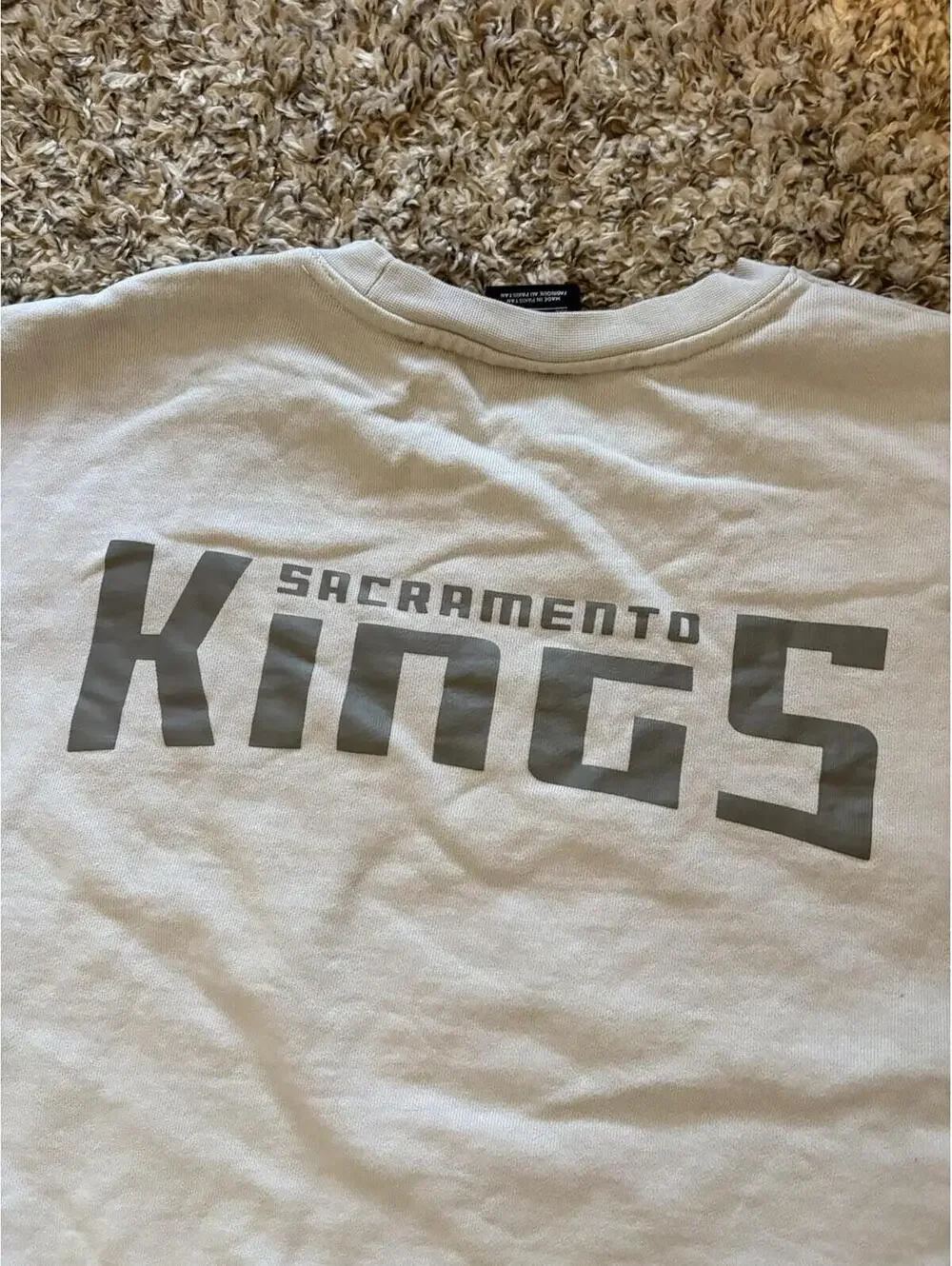 Air Jordan Flight Sacramento Kings Gray Crewneck Nike NBA Men’s Size 2XL - USED